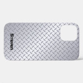 Helle Stahldiamantplatte mit Name Case-Mate iPhone Hülle (Rückseite (Horizontal))