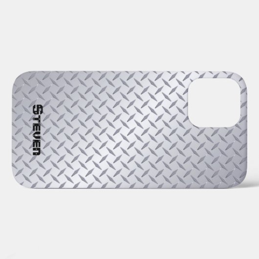 Helle Stahldiamantplatte mit Name Case-Mate iPhone Hülle (Rückseite (Horizontal))