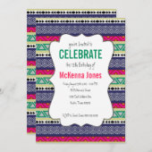 Helle Stammes- aztekische Muster Einladung (Vorne/Hinten)