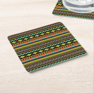 Helle Stammesdesign Rechteckiger Pappuntersetzer