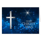 Helle Star Christlich Silver Cross Weihnachten (Vorderseite (Horizontal))