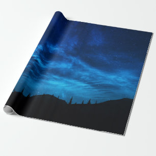 HELLE STERNE IN EINEM DUNKEN UND BLAUEN HIMMEL GESCHENKPAPIER