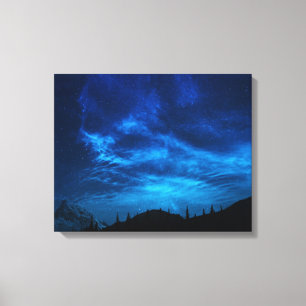 HELLE STERNE IN EINEM DUNKEN UND BLAUEN HIMMEL LEINWANDDRUCK