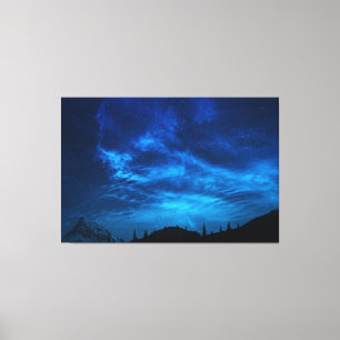 HELLE STERNE IN EINEM DUNKEN UND BLAUEN HIMMEL LEINWANDDRUCK