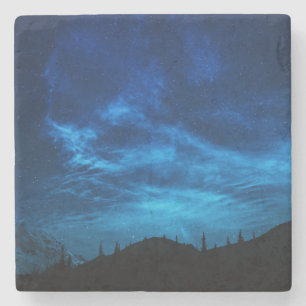 HELLE STERNE IN EINEM DUNKEN UND BLAUEN HIMMEL STEINUNTERSETZER