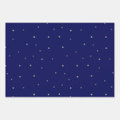 Helle Sterne in Midnight Blue Sky Fantasy Geschenkpapier Set (Vorderseite 3)