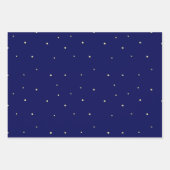 Helle Sterne in Midnight Blue Sky Fantasy Geschenkpapier Set (Vorderseite 2)