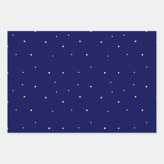 Helle Sterne in Midnight Blue Sky Fantasy Geschenkpapier Set (Vorderseite 2)