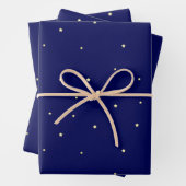 Helle Sterne in Midnight Blue Sky Fantasy Geschenkpapier Set (Beispiel)