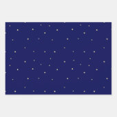 Helle Sterne in Midnight Blue Sky Fantasy Geschenkpapier Set (Vorderseite)