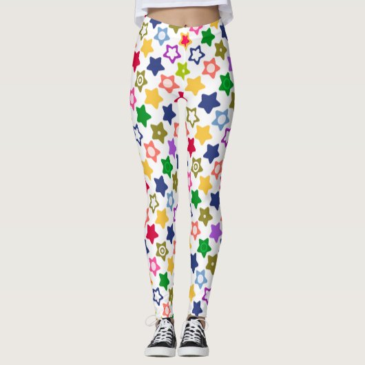 Helle Sterne Leggings (Vorderseite)