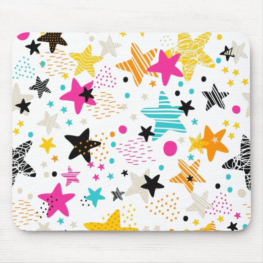Helle Sterne und Punkte Mousepad (Vorne)