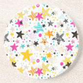 Helle Sterne und Punkte-Zwischenablage Getränkeuntersetzer (Vorne)