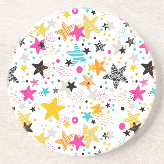 Helle Sterne und Punkte-Zwischenablage Getränkeuntersetzer (Vorne)