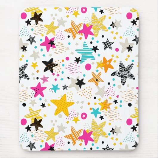 Helle Sterne und Punkte-Zwischenablage Mousepad (Vorne)