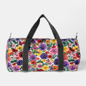 Helle Stiefmütterchen-Blumengarten-Muster Duffle Bag (Rückseite)