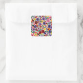 Helle Stiefmütterchen-Blumengarten-Muster Quadratischer Aufkleber (Tasche)