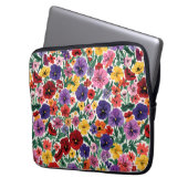 Helle Stiefmütterchen im Blumen-Garten-Muster Laptopschutzhülle (Vorderseite Links)