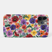 Helle Stiefmütterchen im Blumenmuster für den Früh Case-Mate iPhone Hülle (Rückseite (Horizontal))