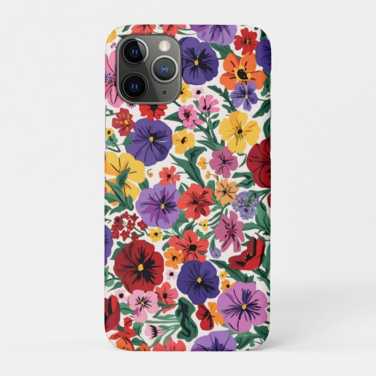 Helle Stiefmütterchen im Blumenmuster für den Früh Case-Mate iPhone Hülle (Rückseite)
