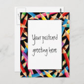 Helle Stifte Rahmen Postkarte (Vorne/Hinten)