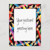 Helle Stifte Rahmen Postkarte (Vorderseite)