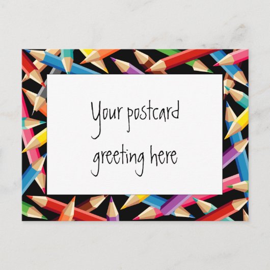 Helle Stifte Rahmen Postkarte (Vorderseite)