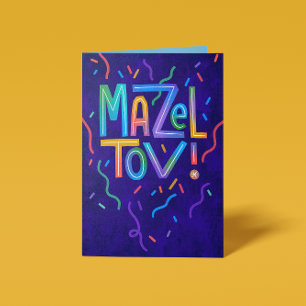 Helle Streamer Mazel Tov Herzlichen Glückwunsch Karte