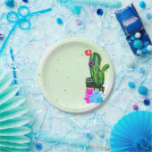 Helle Streifen Fiesta Succulents Cinco de Mayo Pappteller (Party)