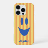 Helle Streifen Lustiger Smiley iPhone Hülle (Rückseite)
