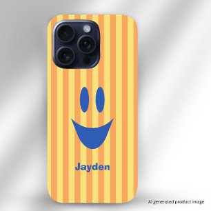 Helle Streifen Lustiger Smiley iPhone 16 Pro Hülle