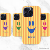 Helle Streifen Lustiger Smiley iPhone Hülle