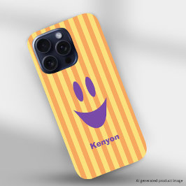 Helle Streifen Lustiges Smiley-Gesicht iPhone 16 Pro Hülle