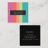 Helle Streifen Quadratische Visitenkarte (Vorne/Hinten)