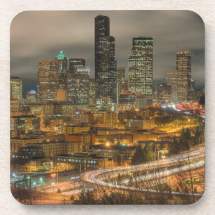 Helle Streifen von den Autos nachts Untersetzer