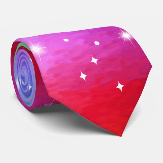 Helle Stripe Impressionist Rainbow Sparkle Krawatte (Gerollt)