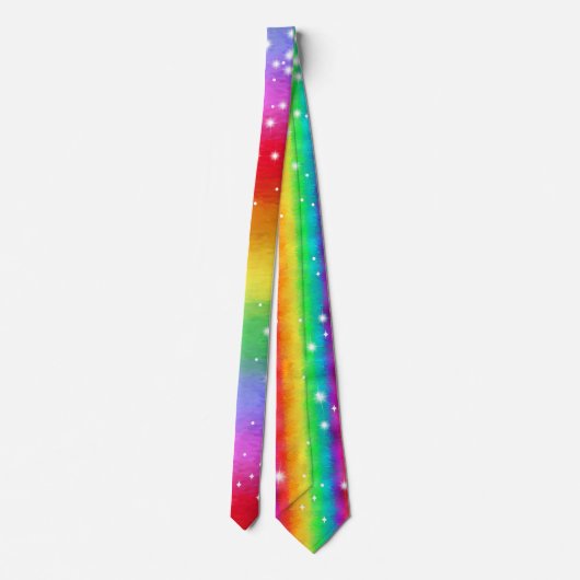 Helle Stripe Impressionist Rainbow Sparkle Krawatte (Rückseite)