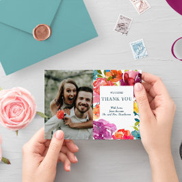 Helle Summer elegante Wedding "Danke" Card Save The Date
