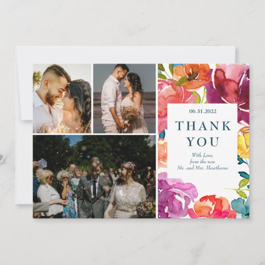 Helle Summer elegante Wedding "Danke" Card Save The Date (Vorderseite)
