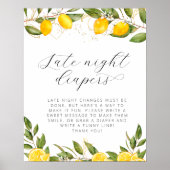 Helle Summer Lemon Babydusche Späte Night Diapers Poster (Vorne)