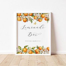 Helle Summer Orange Baby Dusche Limonade Bar Poster