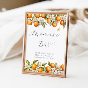 Helle Summer Orange Baby Dusche Mama-osa Bar Poster