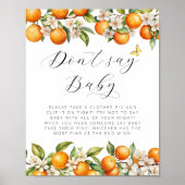 Helle Summer Orangen Babydusche Say Baby nicht Poster (Vorne)
