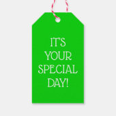 Helle Summer Polka Dots auf Personalisierten Weiß Geschenkanhänger (Rückseite)