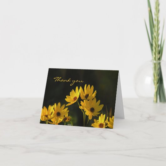 Helle Sumpf Sonnenblumen Danke Karte (Vorderseite)