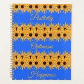 Helle Sun Gelbe Blumen Inspirational Royal Blue Planer (Vorderseite)