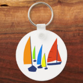 Helle Sunny Sailboote Schlüsselanhänger (Vorderseite)
