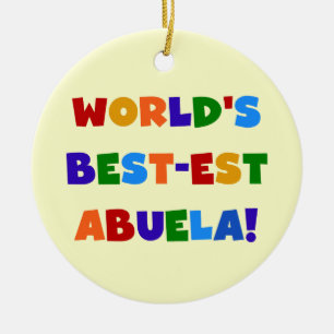 Helle T-Shirts des Gut-est Abuela der Welt Farb Keramik Ornament