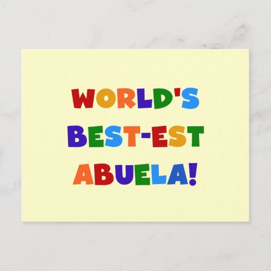 Helle T-Shirts des Gut-est Abuela der Welt Farb Postkarte (Vorderseite)