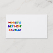 Helle T-Shirts des Gut-est Abuela der Welt Farb Visitenkarte (Rückseite)